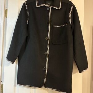 Rails Black Women's Coat with White Trim